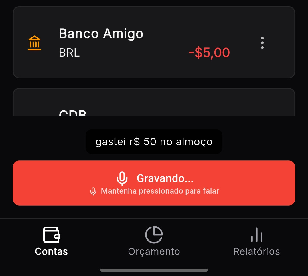 Entrada por voz com inteligência artificial