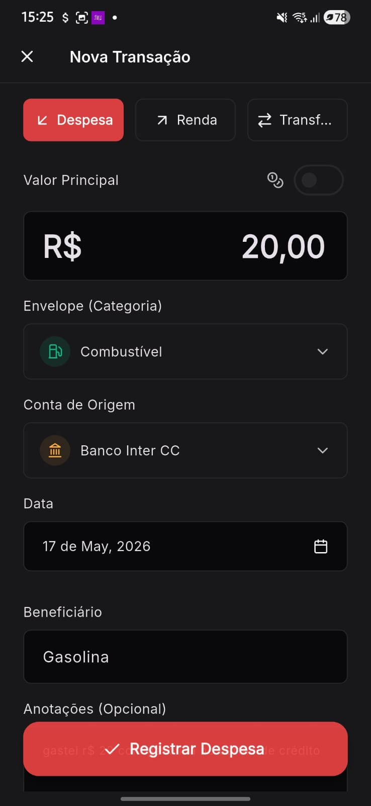 Menu de contexto no desktop