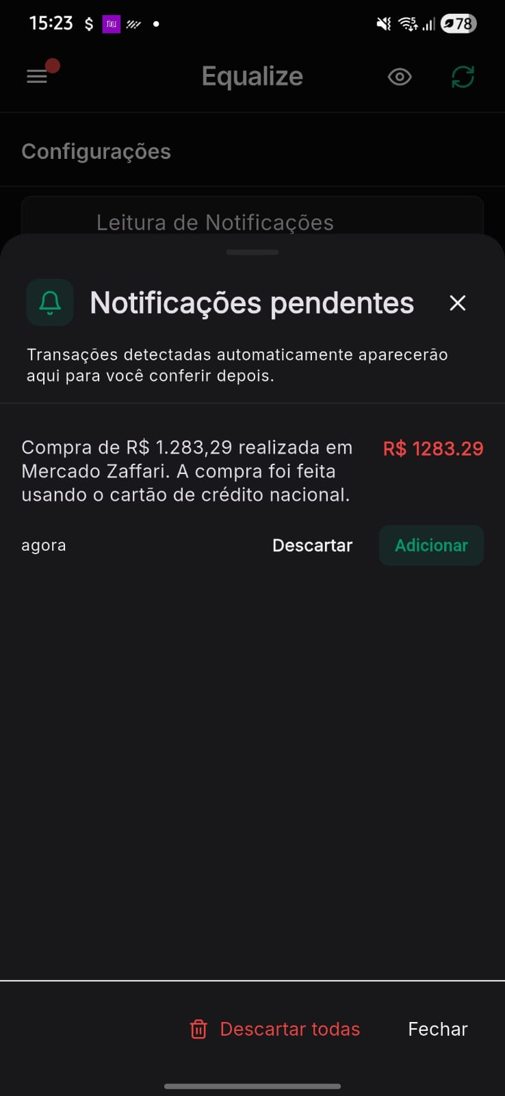 notificações pendentes